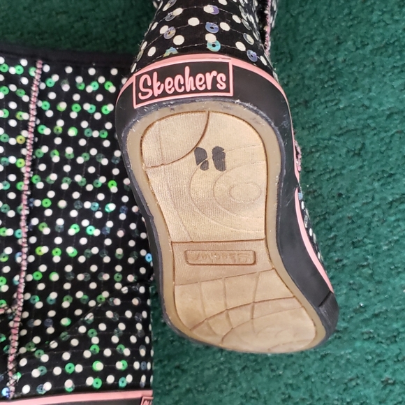 Skechers mud boots Children's size 4.5 Blk & Pink - Picture 6 of 7